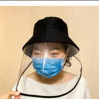 Droplets & Dustproof Face Shield Hat, Cotton, sun protection & windproof, black, 200mm 
