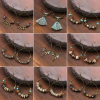 Zinc Alloy Stud Earring, with turquoise, fashion jewelry 