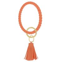 Silicone Bands, Tassel, gold color plated, for woman Inner Approx 75mm 