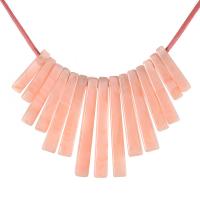 Fashion Fringe Necklace, Acrylic, with leather cord, for woman 450mm 