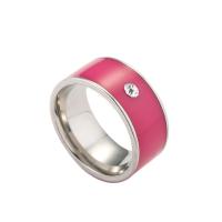 Unisex Finger Ring, Stainless Steel, with enamel, plated, fashion jewelry 