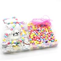 Children DIY String Beads Set, Wood, cord & beads, with packing box, mixed colors, 6~20mm 