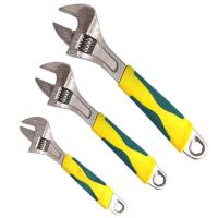 High Carbon Steel Hook Type Multifunctional Wrench, with Plastic, durable yellow 