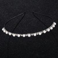 Diadema de Novia, Perlas plásticas, para novia & con diamantes de imitación, plateado, 125x5mm, Vendido por UD