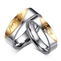 El anillo de dedo unisex, acero inoxidable, Esférico, chapado, Joyería & unisexo & diverso tamaño para la opción & con diamantes de imitación, más colores para la opción, Vendido por UD