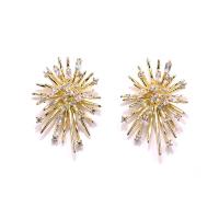 Cubic Zircon Brass Earring, plated, fashion jewelry & for woman & with cubic zirconia, nickel, lead & cadmium free 