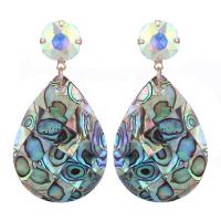 Crystal Drop Earring, Zinc Alloy, with Shell & Crystal, for woman 