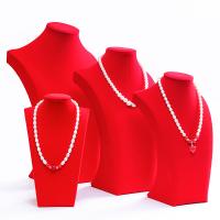 Exhibición de collar de terciopelo, Pana, Irregular, para mujer, Rojo, 240x145mm, Vendido por UD