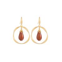 Sterling Silver Agate Drop earring, 925 Sterling Silver, with Yunnan Red Agate, real gold plated, for woman 