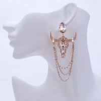 Fashion Statement Earring, Zinc Alloy, with Copper & Crystal & Resin, for woman 