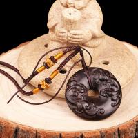Wood Decoration, Sandalwood, Donut, Carved, embossed & Unisex, brown 