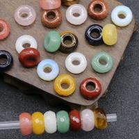 Полудрагоценный камень бусина с широким отверстием, Кольцевая форма, DIY & различные материалы для выбора, Много цветов для выбора отверстие:Приблизительно 5mm, продается PC