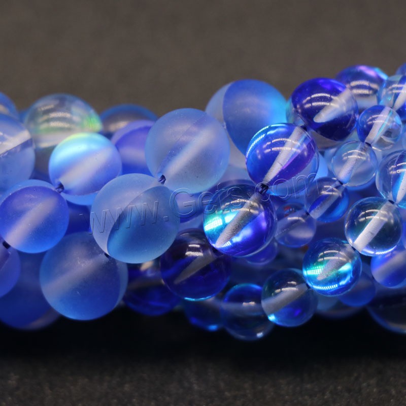 Natural Moonstone Beads, Round, DIY & different size for choice, dark blue, Length:Approx 15 Inch, Sold By Strand