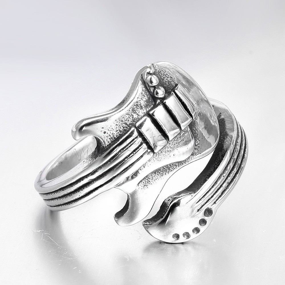 Unisex Finger Ring, Titanium Steel, Guitar, different size for choice, original color, Sold By PC