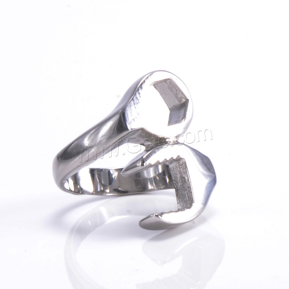 Unisex Finger Ring, Titanium Steel, Wrench, different size for choice & for man, original color, Sold By PC
