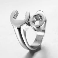 El anillo de dedo unisex, Partículas de acero, llave inglesa, diverso tamaño para la opción & para hombre, color original, Vendido por UD