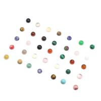 Gemstone Cabochons, polished, random style & DIY, mixed colors, 4mm 