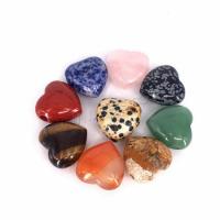 Смешанные бусы с драгоценными камнями, Полудрагоценный камень, Сердце, полированный, DIY & различные материалы для выбора, Много цветов для выбора отверстие:Приблизительно 4mm, продается PC