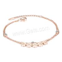 Stainless Steel Anklets Jewelry, fashion jewelry & for woman & with cubic zirconia Approx 9.44 Inch 