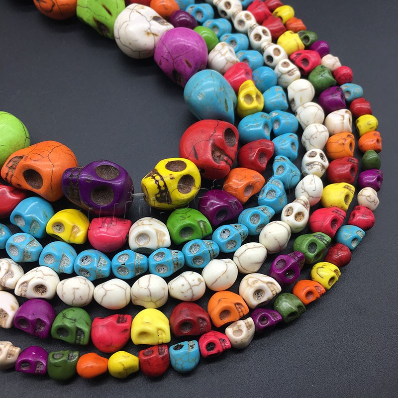 Synthetic Turquoise Beads, Skull, polished, DIY & different materials for choice & different size for choice, more colors for choice, Sold By Strand