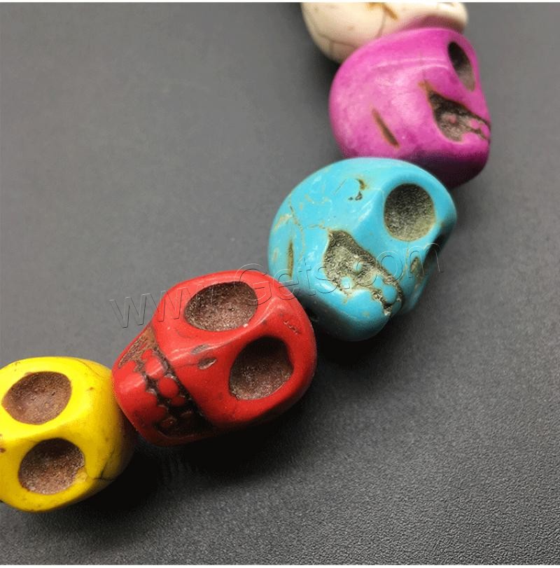 Synthetic Turquoise Beads, Skull, polished, DIY & different materials for choice & different size for choice, more colors for choice, Sold By Strand