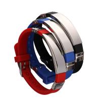 Unisex Bracelet, Titanium Steel, with Silicone, Adjustable 225mm Approx 8.86 Inch 