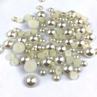 ABS Kunststoff Cabochon, Dom, DIY & verschiedene Größen vorhanden & Nachahmung Perle, beige, verkauft von Tasche