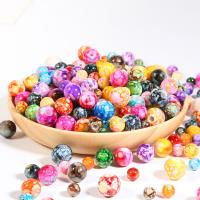 Crackle Acrylic Beads, Round, DIY & imitation porcelain, Random Color 