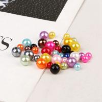 ABS Plastic Beads, Round, stoving varnish, DIY & imitation pearl 