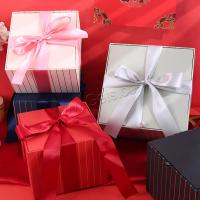Paper Packing Gift Box, Square & stripe 