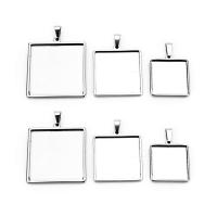 Stainless Steel Cabochon Setting,  Square 