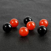 Agate Beads, Black Agate, with Red Agate, Round, DIY Approx 1-1.5mm 