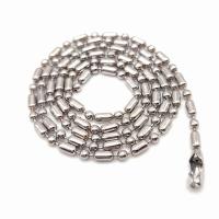 Цинкового сплава железа цепи ожерелье, Железо, мяч цепь, оригинальный цвет, 2.4mm, длина:Приблизительно 23.6 дюймовый, продается Strand