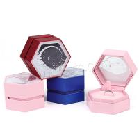 Jewelry Gift Box, Polypropylene(PP), with Plush & Sponge & Satin Ribbon, Hexagon, multifunctional & without stones just a setting 