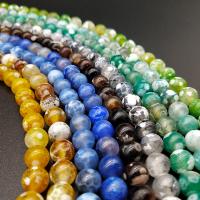 Natürliche Feuerachat Perlen, rund, poliert, verschiedene Größen vorhanden, keine, verkauft von Strang