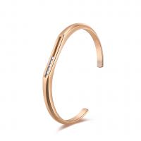 Stainless Steel Cuff Bangle, with Gemstone, plated, for woman 5mm 