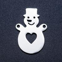 Stainless Steel Pendants, Snowman, plated, DIY & double-hole 