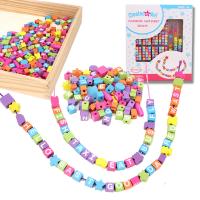 Kinder-DIY Saiten-Perlen-Set, Holz, Niedlich, farbenfroh, verkauft von Box