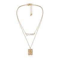 Eisen Fertigprodukte Halskette, Modeschmuck & für Frau, Goldfarbe, verkauft von Strang