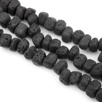 Perles de lave naturelle, lave volcanique, noire, protéger l'environnement, sans nickel, plomb et cadmium, 10~23mm Vendu par brin