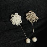 Dual Use Brooch Scarf Buckle, ABS Plastic Pearl, with Zinc Alloy, silver color plated, for woman 