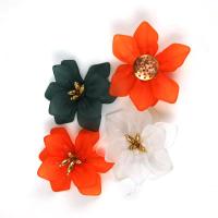 Plastic Cabochon, with zinc alloy bead, Flower, gold color plated, dyed & DIY 