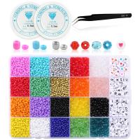 DIY Jewelry Finding Kit, Seedbead, with Glass Beads, stoving varnish 4mm,168*95*20mm 