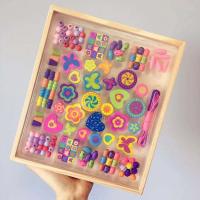 Kinder-DIY Saiten-Perlen-Set, Holz, 272x236x25mm, verkauft von Box