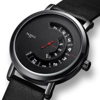Men Wrist Watch, Stainless Steel, with PU Leather, fashion jewelry & for man 