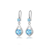 Cubic Zirconia Micro Pave Sterling Silver Earring, 925 Sterling Silver, platinum plated, hypo allergic & micro pave cubic zirconia & for woman 