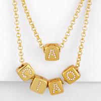 Brass Cubic Zirconia Jewelry Sets, beads & bangle & necklace, polished, fashion jewelry & with cubic zirconia 