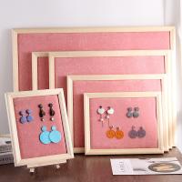 Wood Earring Display, with Velveteen, Rectangle, durable 