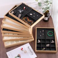 Caja de exhibición, Bambú, con Cuero de PU, Rectángular, Sostenible & diferentes estilos para la opción, más colores para la opción, 350x240x30mm, Vendido por UD