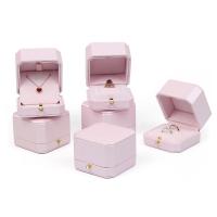 boîtes à bijoux en cuir, cuir PU, durable & styles différents pour le choix, rose Vendu par PC